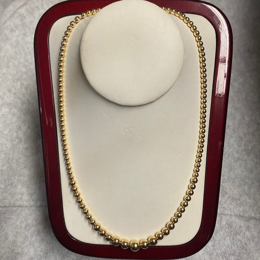 Krementa Gold Tone Bead Necklace